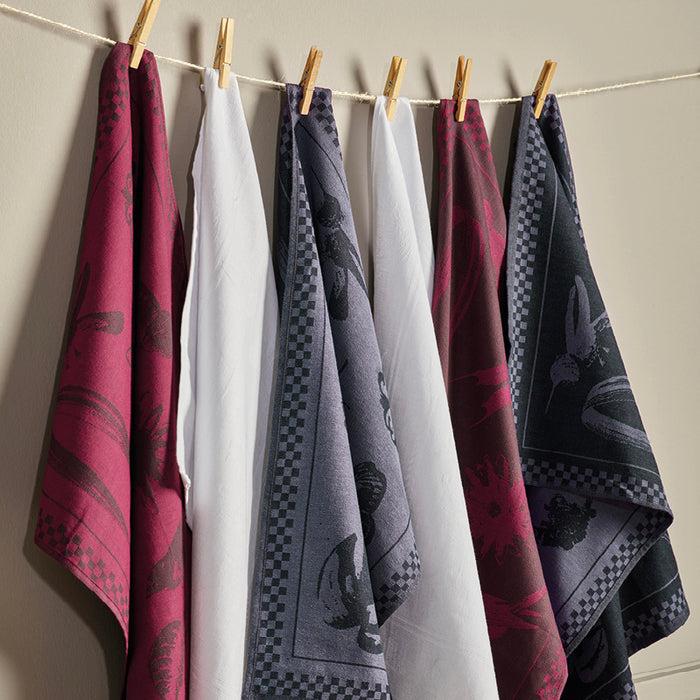 Cxl By Christian Lacroix SET DE 2 TORCHONS PRIMAVERA - Gris Foncé / Bordeaux