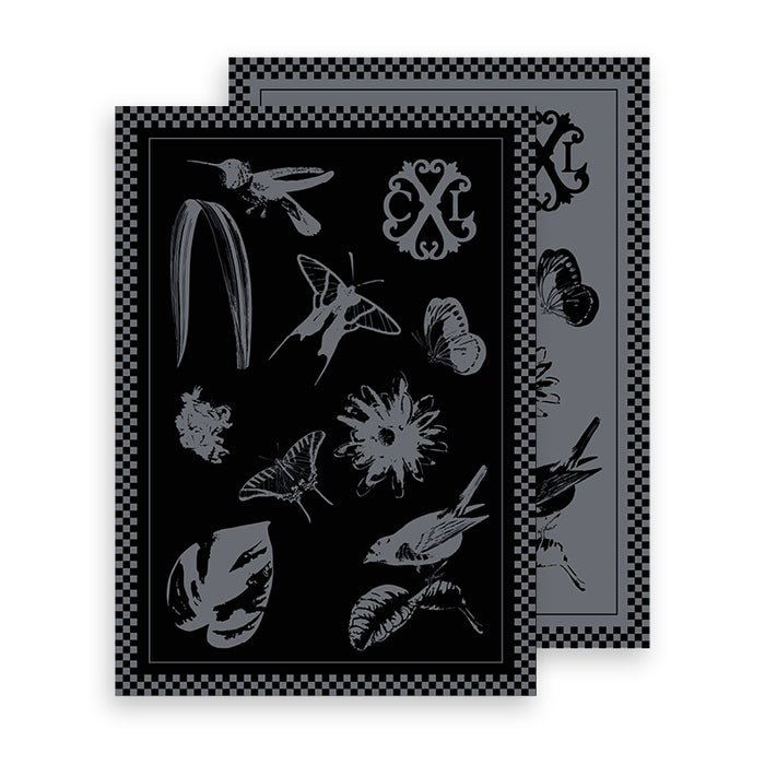 cxl by christian lacroix SET DE 2 TORCHONS PRIMAVERA - Gris foncé / Gris clair