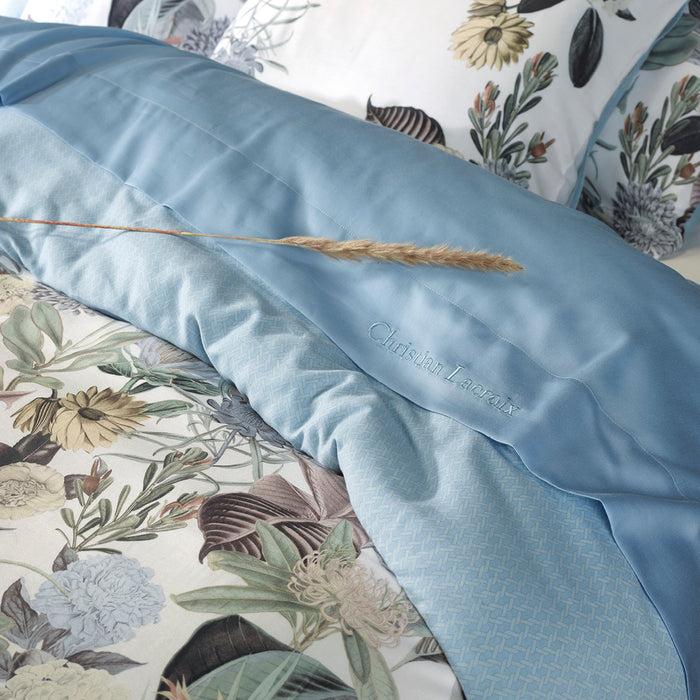 Cxl By Christian Lacroix Taie De Traversin Satin De Coton - Garden Micro Bleu Clair