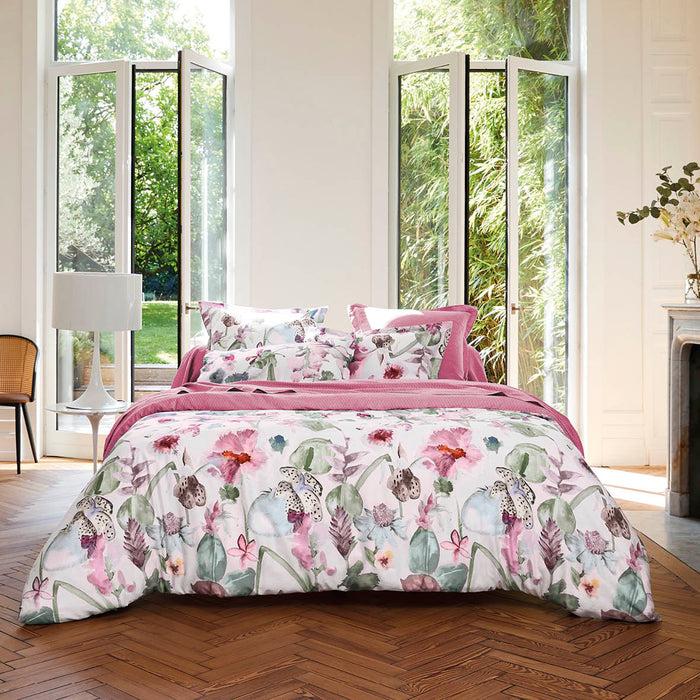 Cxl By Christian Lacroix Taie De Traversin Satin De Coton - Garden Micro Framboise