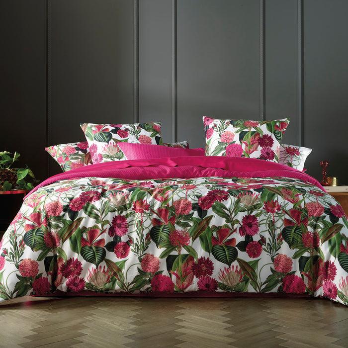 Cxl By Christian Lacroix Taie De Traversin Satin De Coton - Garden Micro Fuchsia