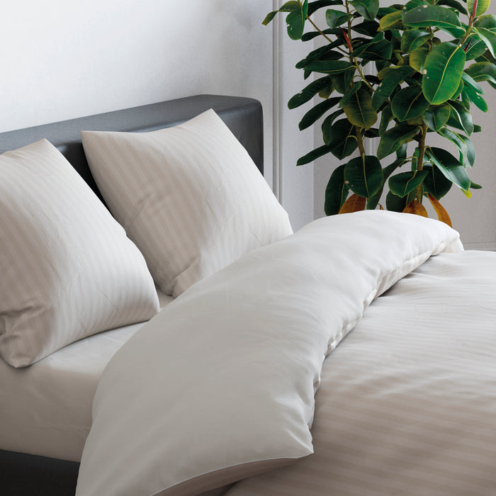 Cxl By Christian Lacroix Taie(s) D'oreiller En Satin De Coton - Rayure Tissé Taupe