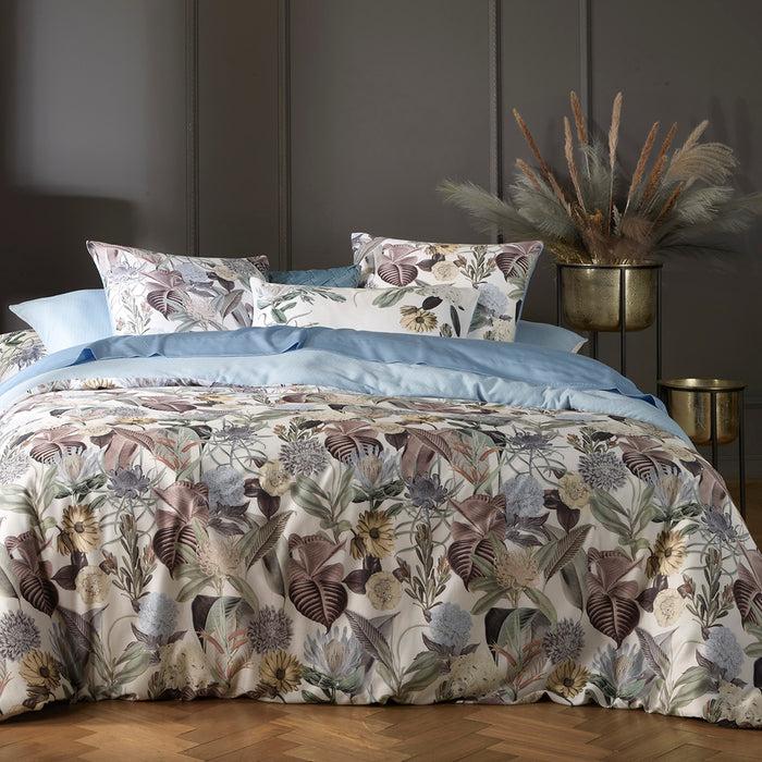 Cxl By Christian Lacroix Taie(s) D'oreiller Satin De Coton - Garden Bleu Clair