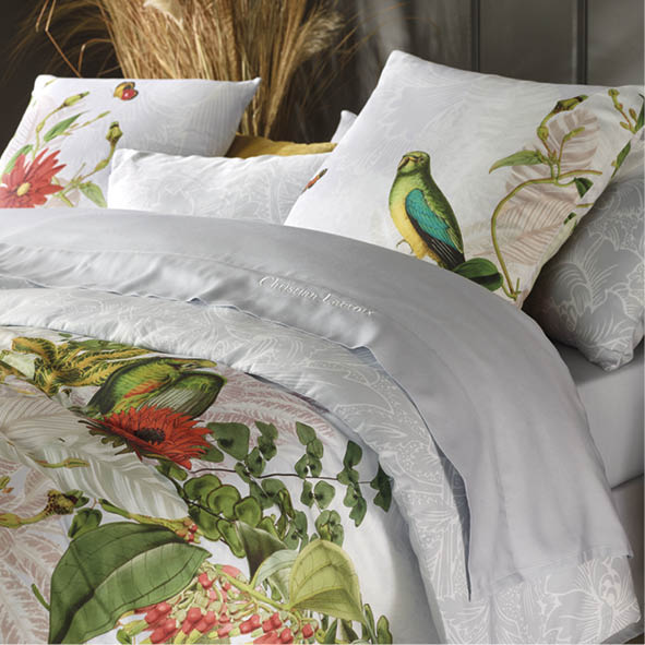 Cxl By Christian Lacroix Taie(s) D'oreiller Satin De Coton - Jardin D'hiver Gris Perle