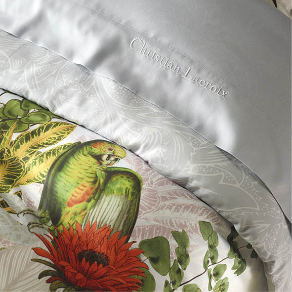 Cxl By Christian Lacroix Taie(s) D'oreiller Satin De Coton - Jardin D'hiver Gris Perle