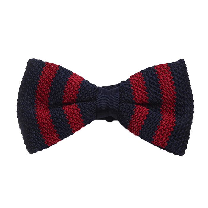 Dagobear Nœud Papillon Tricot Bleu Et Rouge - Le Dago Papillon César