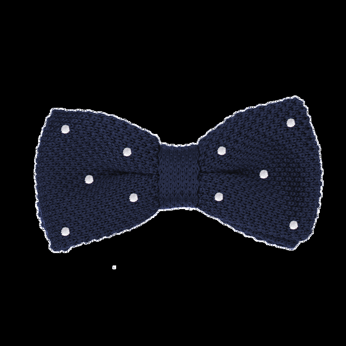 Dagobear Nœud Papillon Tricot Bleu Marine à Pois - Le Dago Papillon Henri