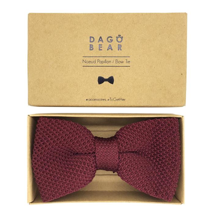 dagobear Nœud papillon tricot bordeaux - Le Dago Papillon Gaspard