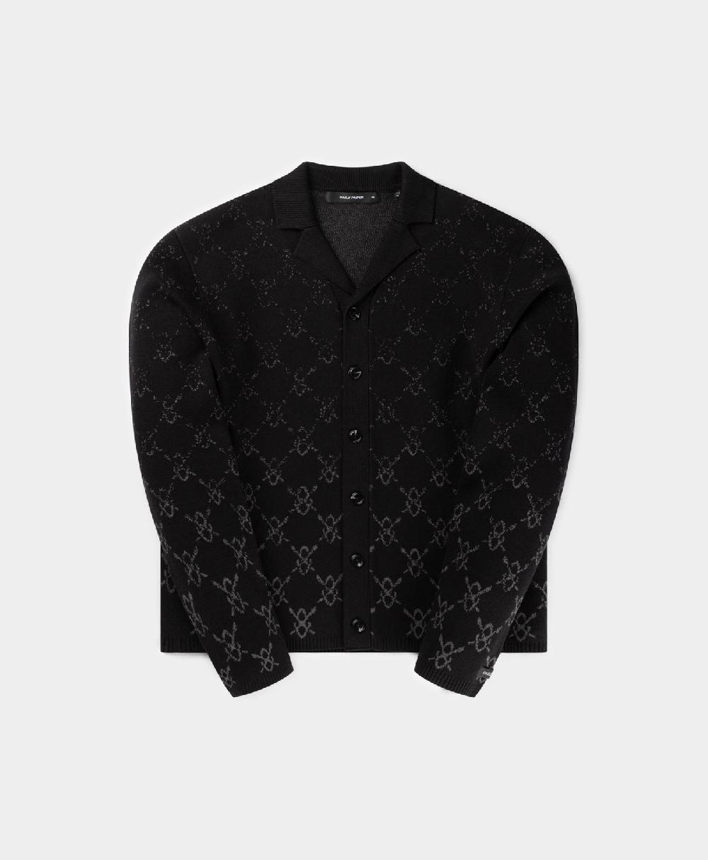 Daily Paper Black Kirabo Gradient Knit Boxy Cardigan