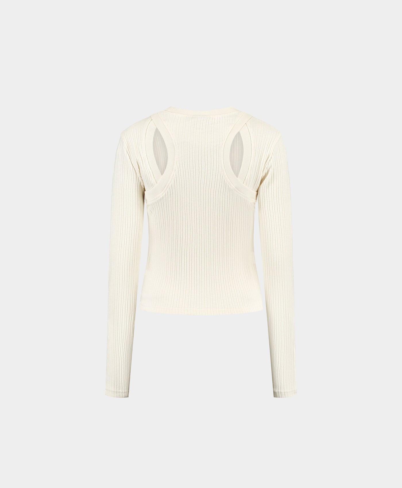 Daily Paper Beige Rib Overlayer Top