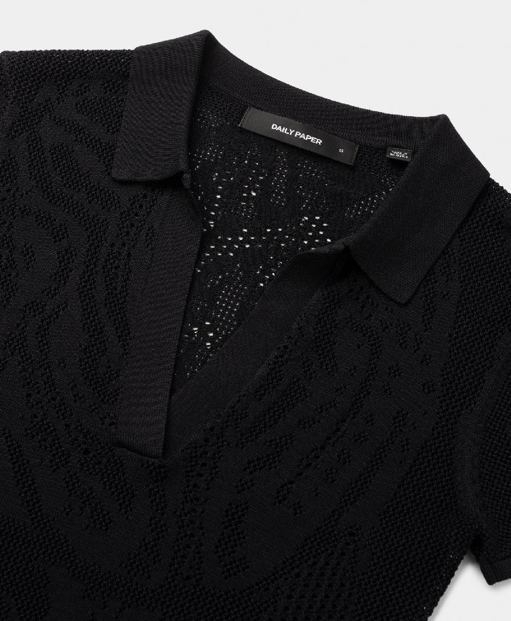 Daily Paper Black Braided Polo