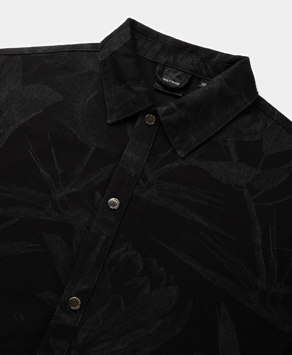 Daily Paper Black Floral Laser Denim Shirt