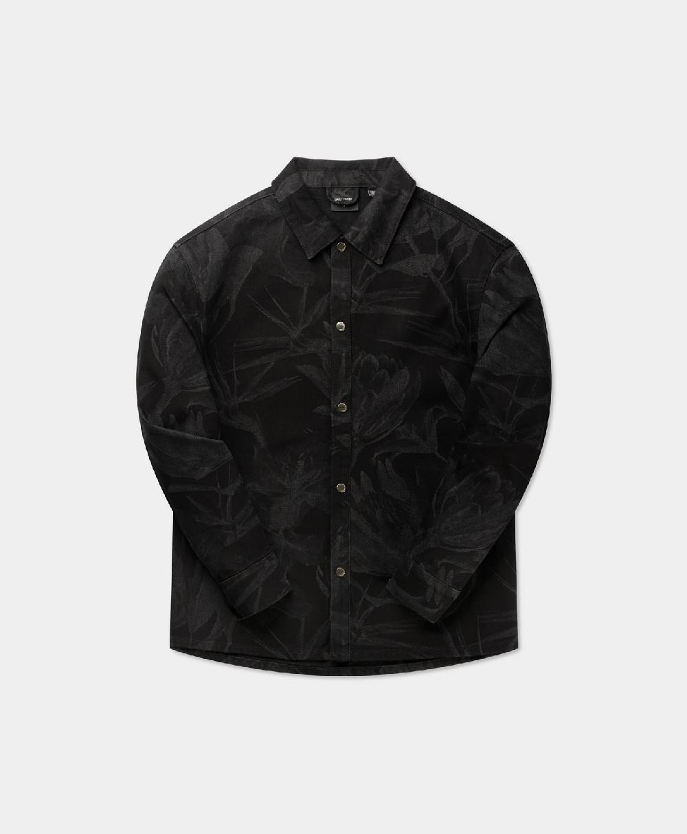 Daily Paper Black Floral Laser Denim Shirt