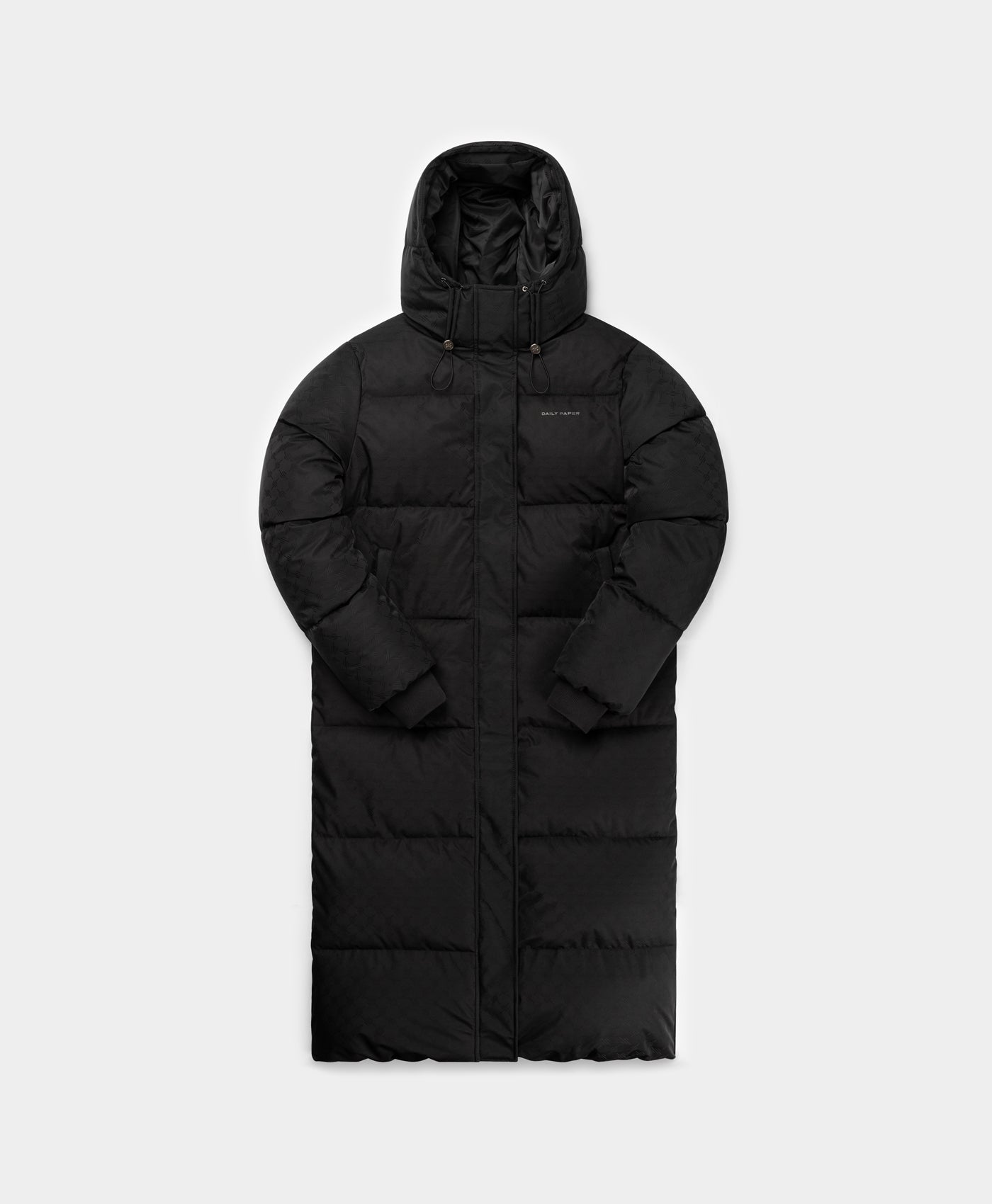 Daily Paper Black Monogram Long Puffer Jacket