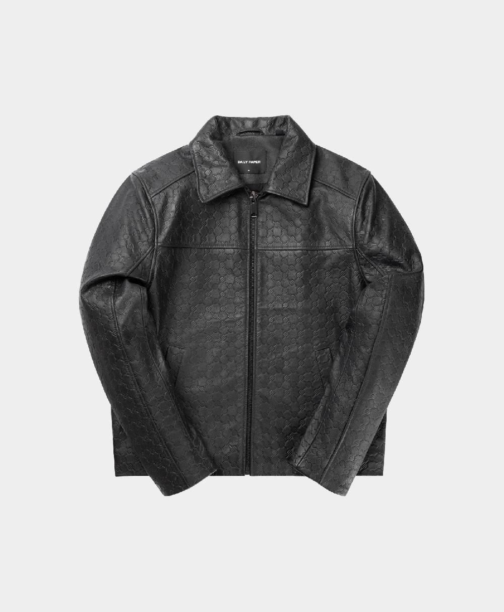 Daily Paper Black Silence Monogram Leather Jacket