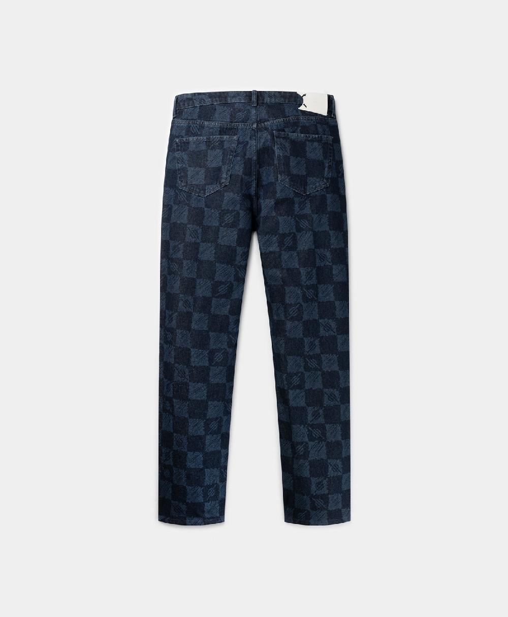 Daily Paper Blue Kibo Check Jacquard Jeans