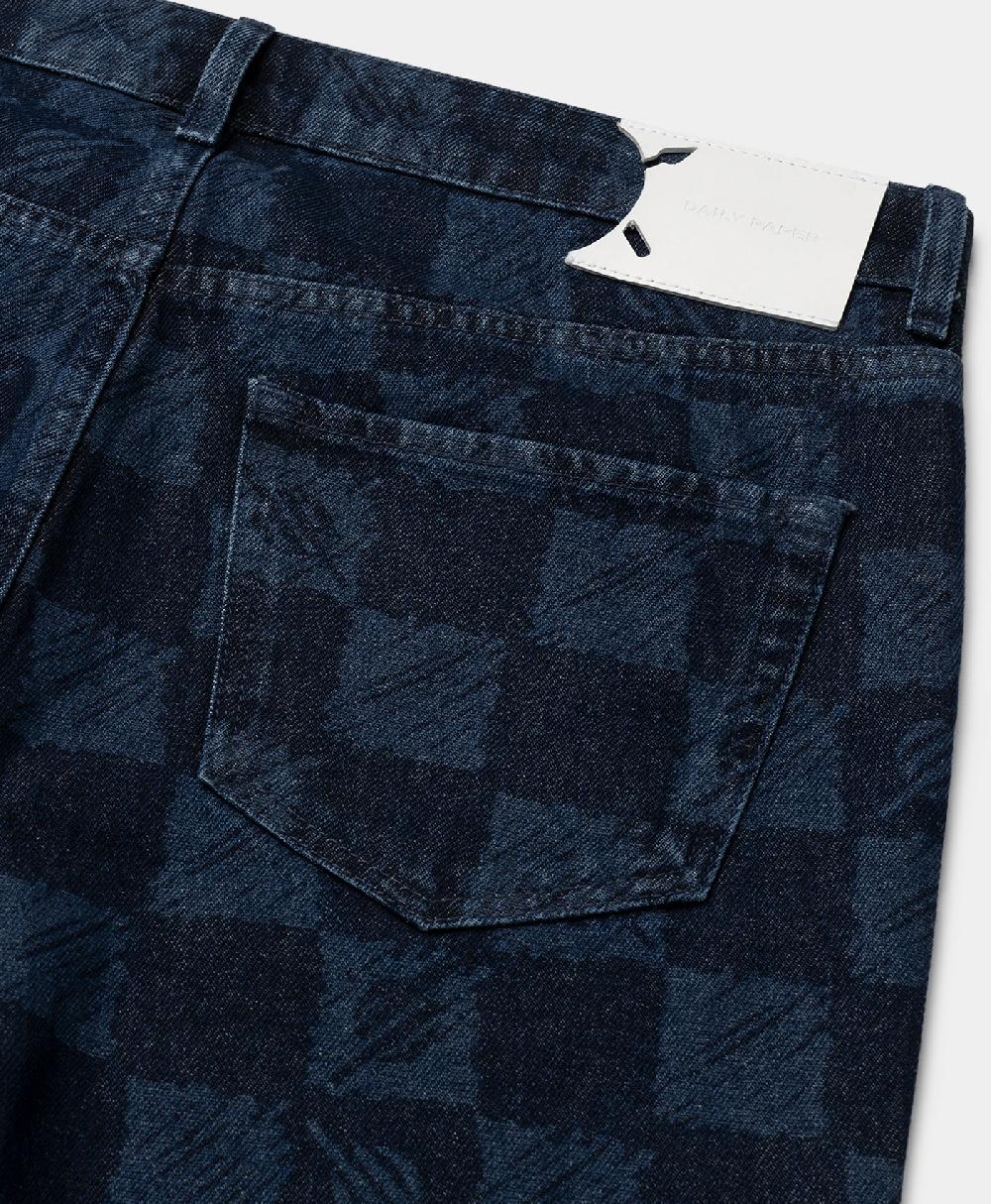 Daily Paper Blue Kibo Check Jacquard Jeans