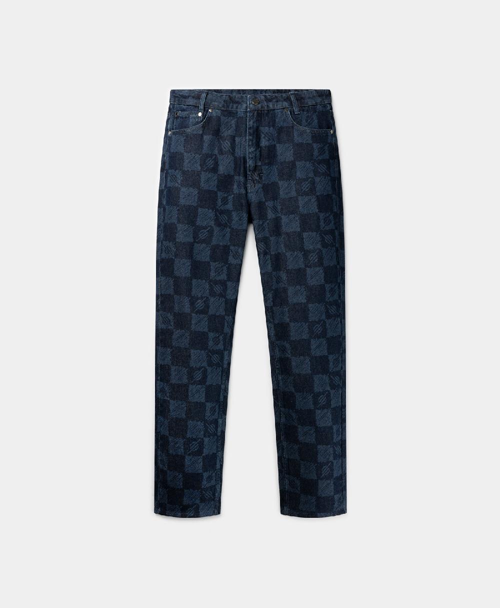 Daily Paper Blue Kibo Check Jacquard Jeans