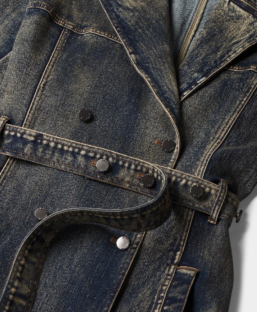 Daily Paper Brown Wash Vintage Wash Trenchcoat