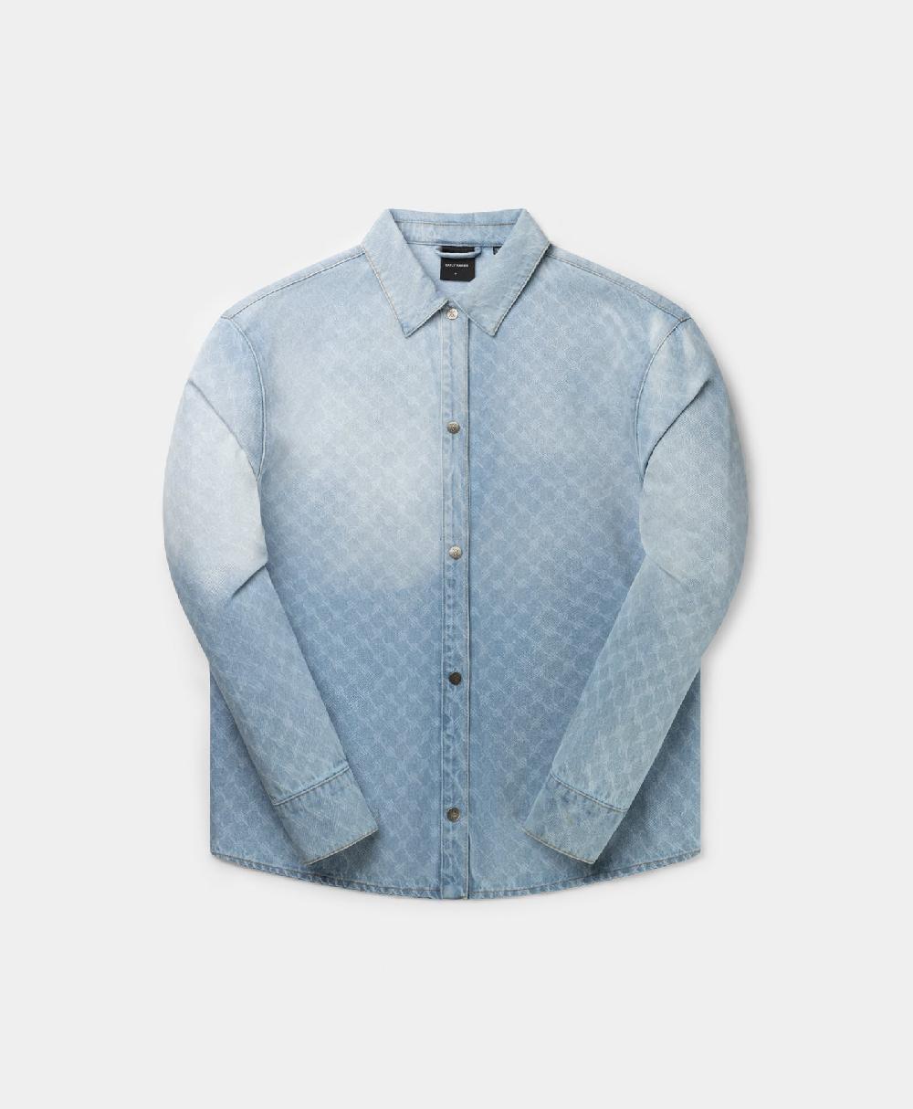Daily Paper Mid Blue Rahul Monogram Denim Shirt