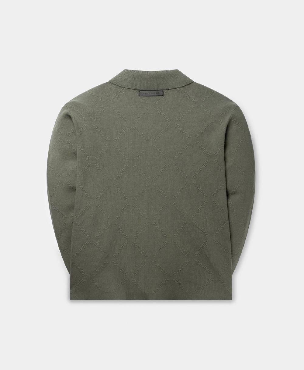 Daily Paper Shadown Green Diamond Knit Cardigan
