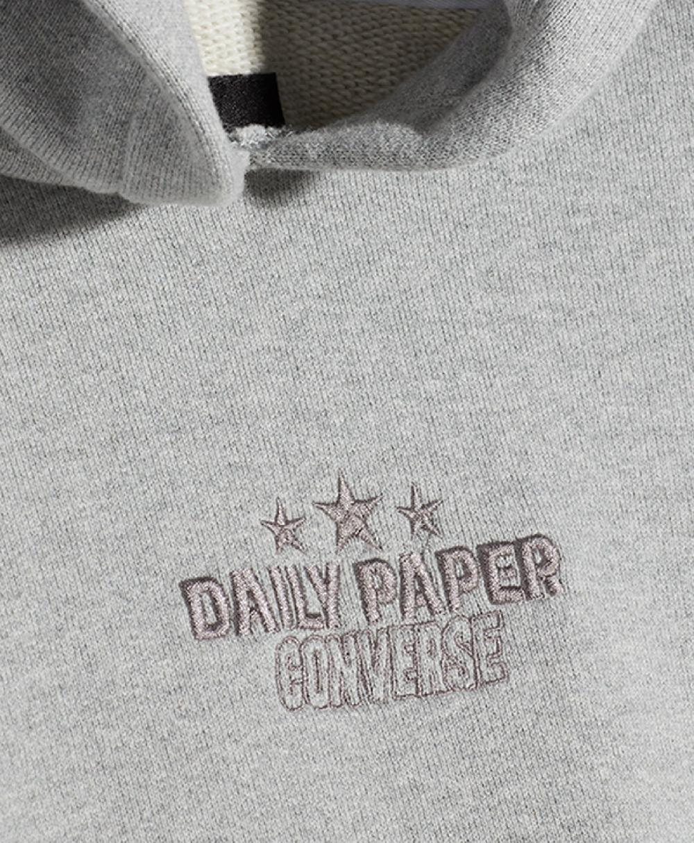 Daily Paper Daily Paper X Converse Vintage Grey Cropped Hoodie