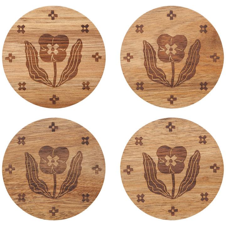 danica studio Lot de 4 sous-verres gravés Teppi