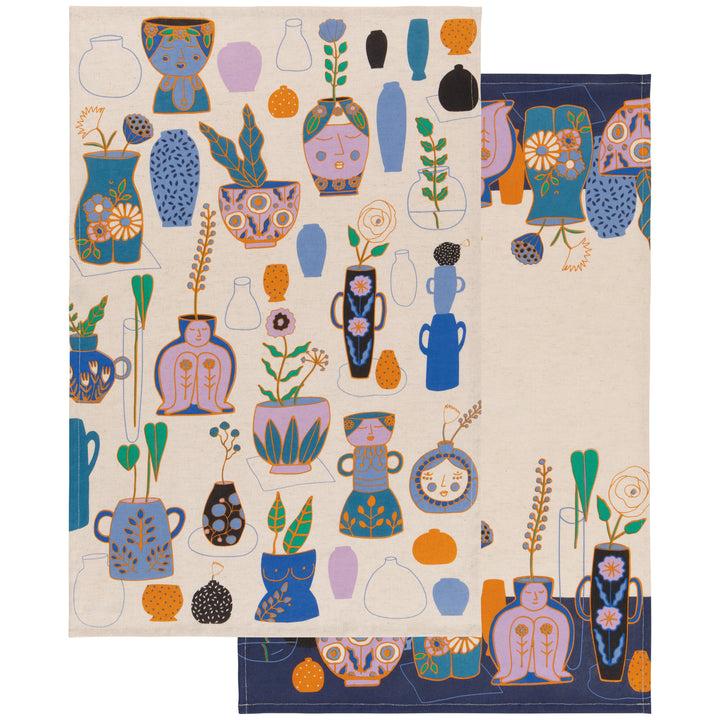 danica studio Lot de 2 torchons à imprimé nature morte