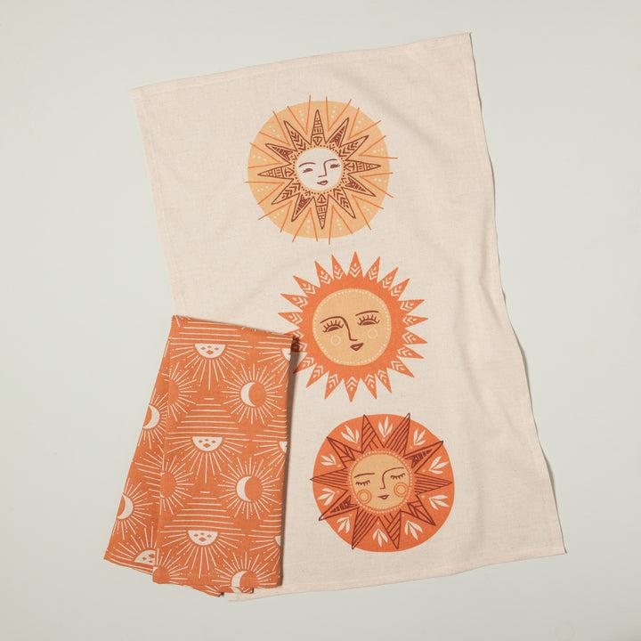 Danica Studio Lot De 2 Torchons à Vaisselle Imprimés Soleil