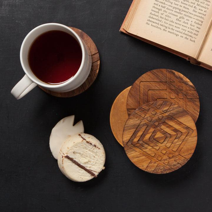 Danica Studio Lot De 4 Sous-verres à Facettes Géométriques