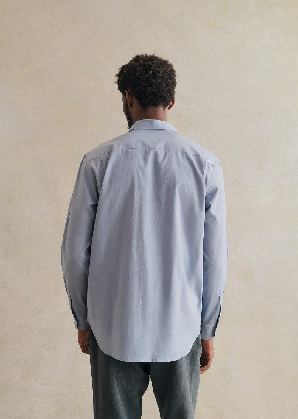 De Bonne Facture Chemise D'Artiste Voile De Coton Lavé