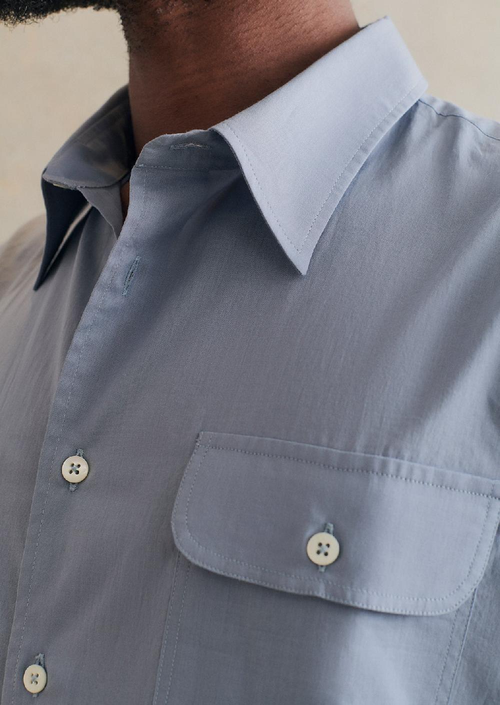 De Bonne Facture Chemise D'Artiste Voile De Coton Lavé