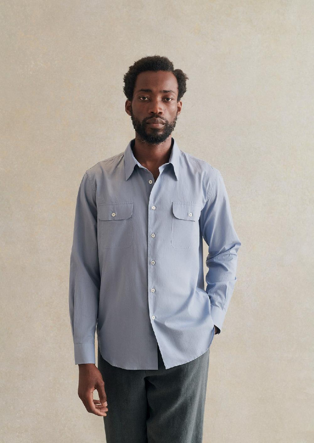 De Bonne Facture Chemise D'Artiste Voile De Coton Lavé
