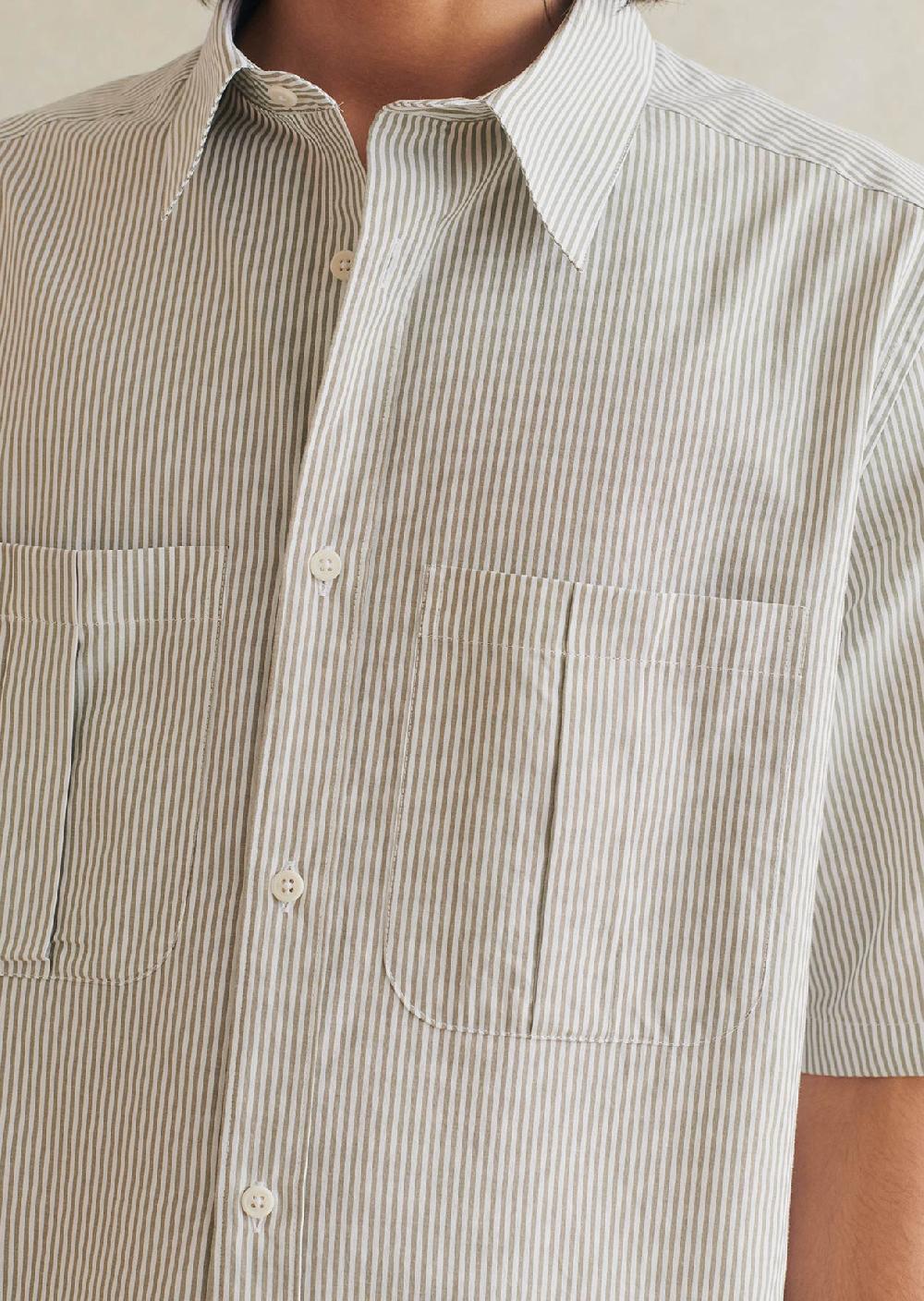De Bonne Facture Chemise De Peintre Manches Courtes Popeline De Coton Italienne