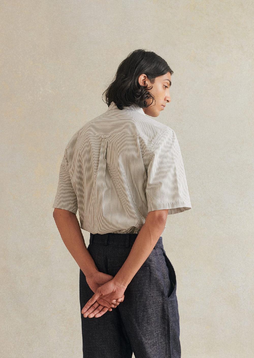 De Bonne Facture Chemise De Peintre Manches Courtes Popeline De Coton Italienne