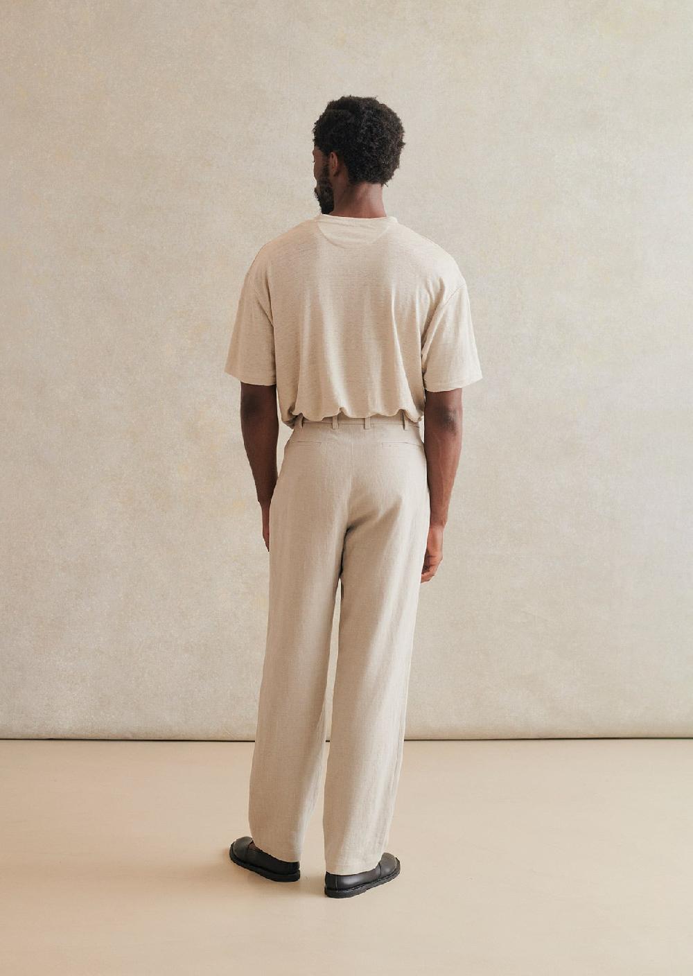 De Bonne Facture Pantalon À Pince Laine & Lin Belge