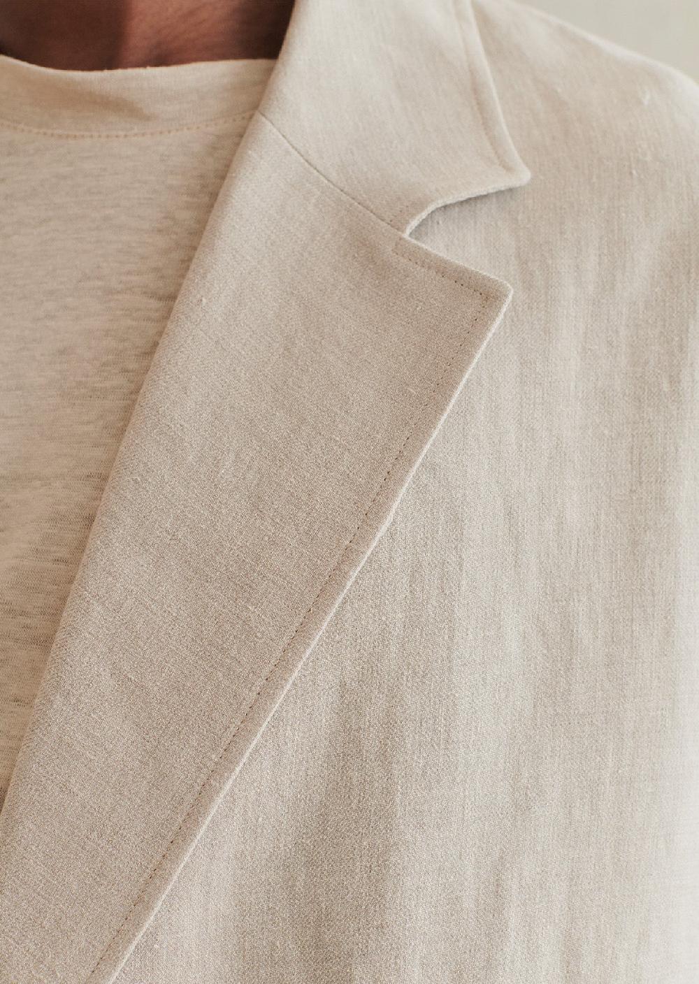 De Bonne Facture Veste Croisée Laine & Lin Belge