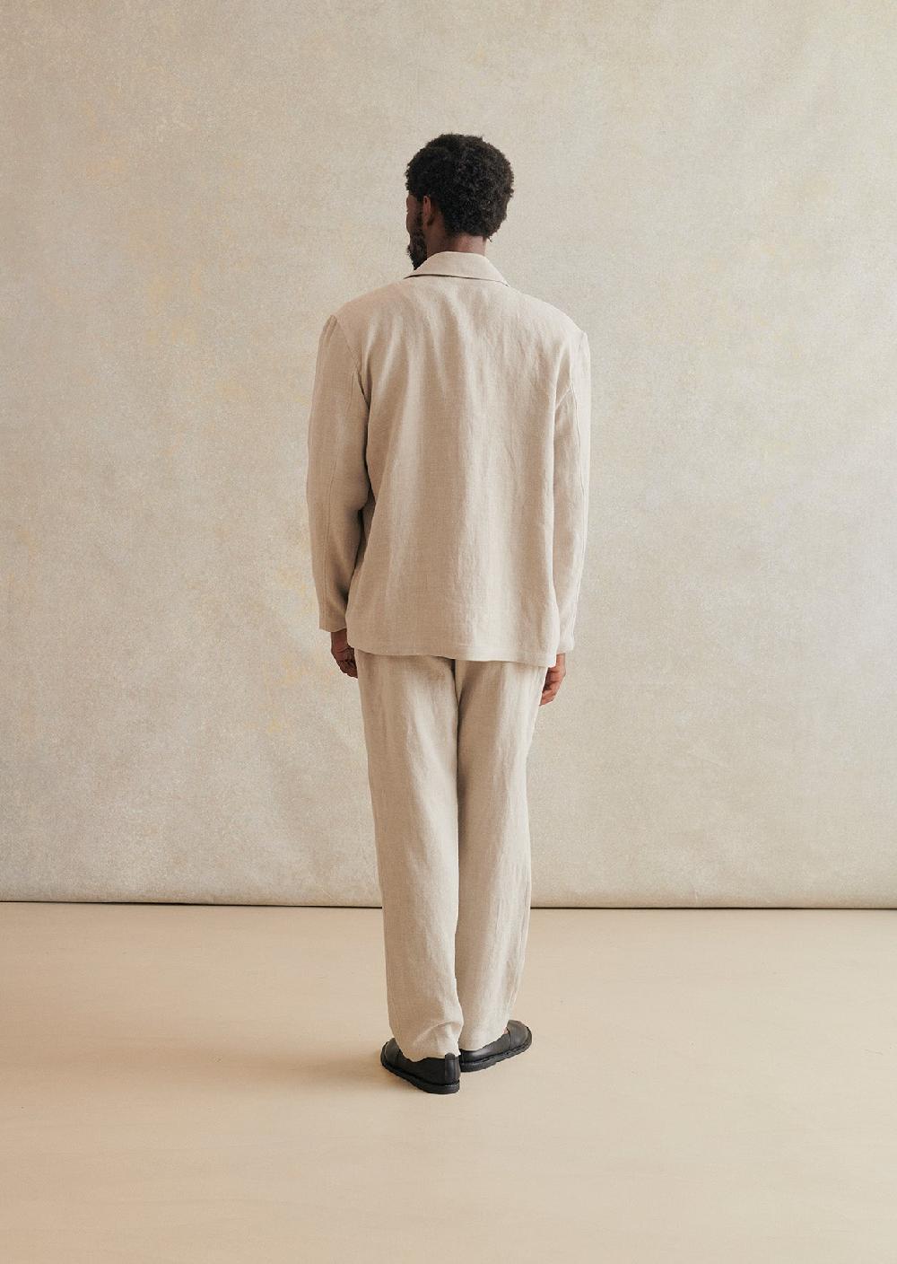 De Bonne Facture Veste Croisée Laine & Lin Belge
