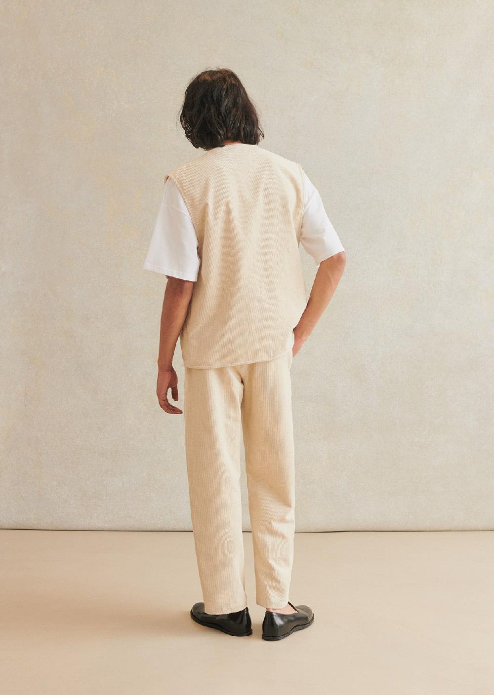 De Bonne Facture Gilet Camargue Velours Cotelé Français Coton & Lin