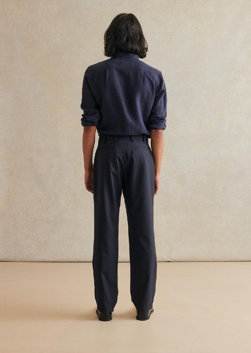 De Bonne Facture Pantalon À Pince Laine Froide Super 130'S