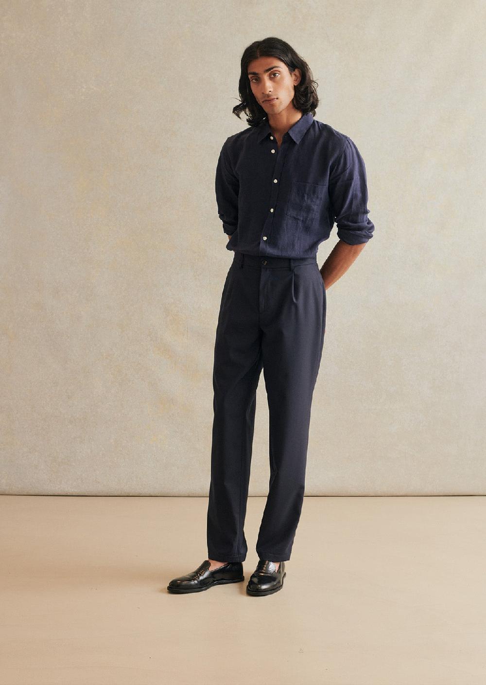 de bonne facture Pantalon À Pince Laine Froide Super 130'S de bonne facture Pantalon À Pince Laine Froide Super 130'S