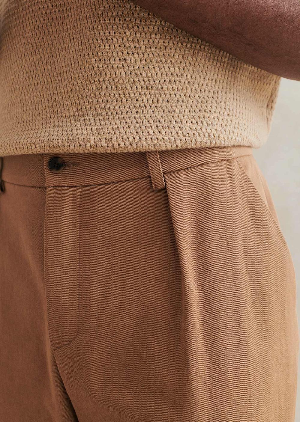 De Bonne Facture Pantalon À Pince Sergé De Coton Italien Teinture Végétale