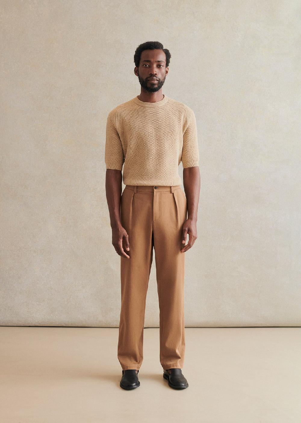 de bonne facture Pantalon À Pince Sergé De Coton Italien Teinture Végétale