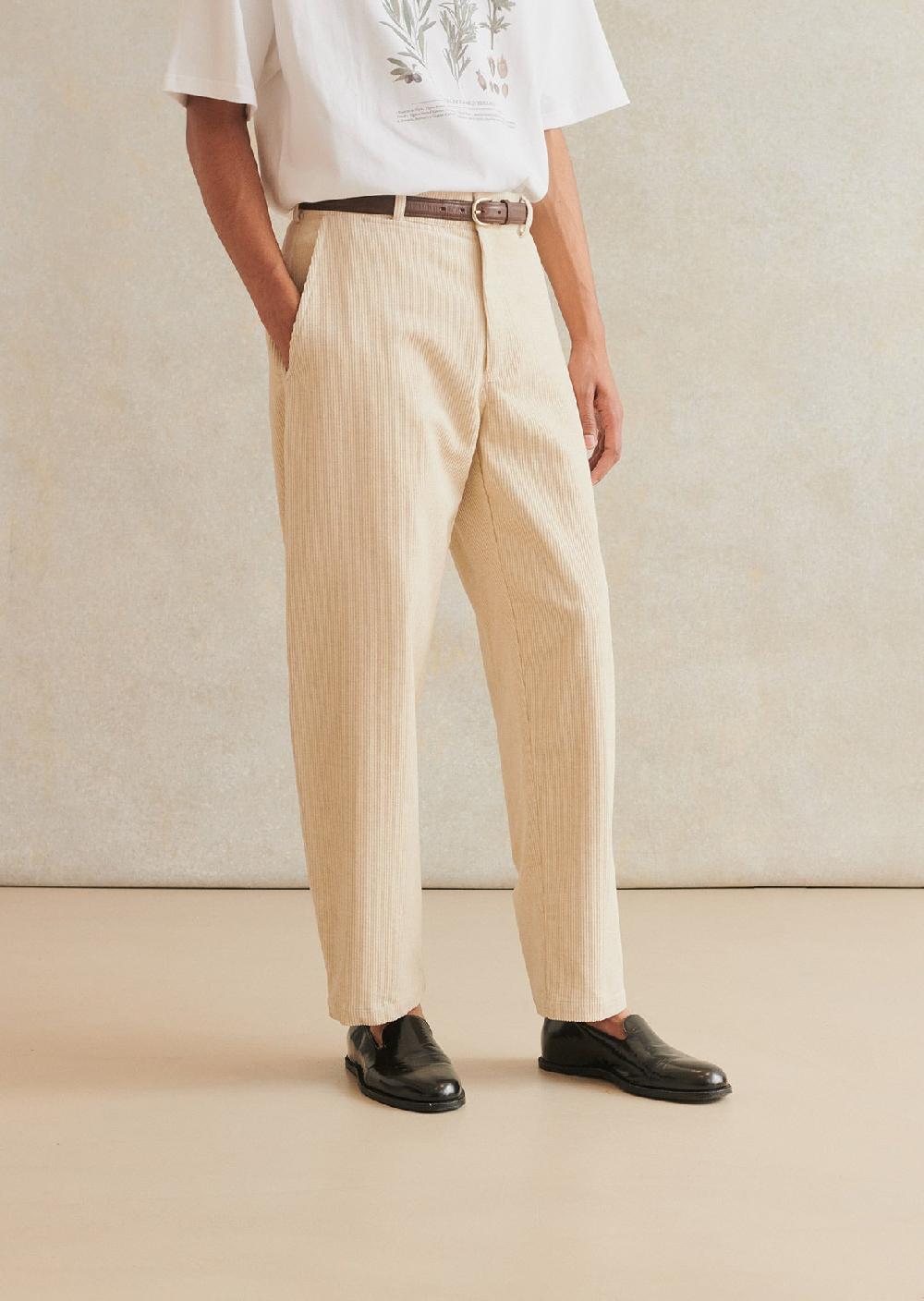 De Bonne Facture Pantalon Ballon Velours Cotelé Français Coton & Lin