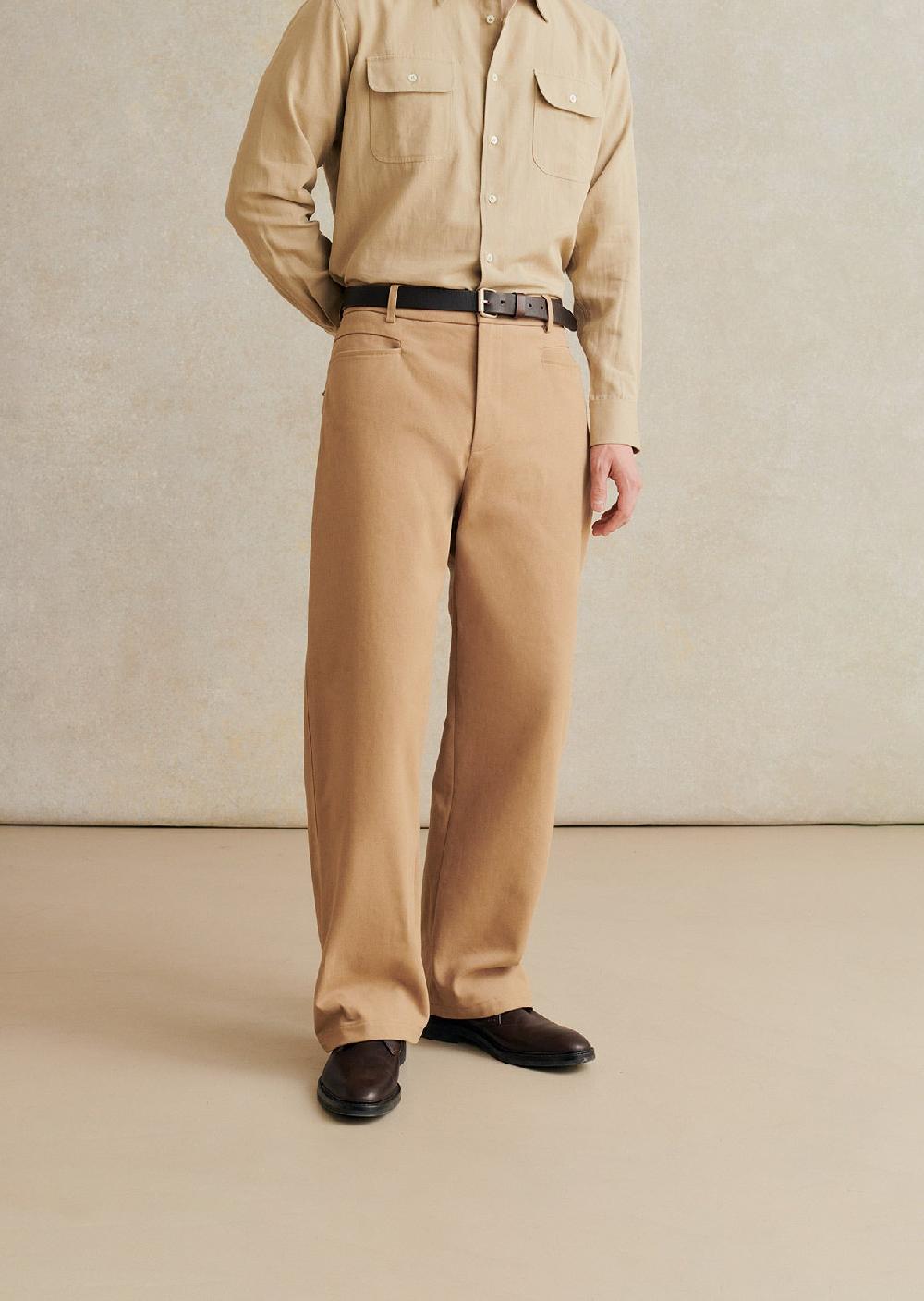 De Bonne Facture Pantalon De Travail Large Sergé De Coton Doux
