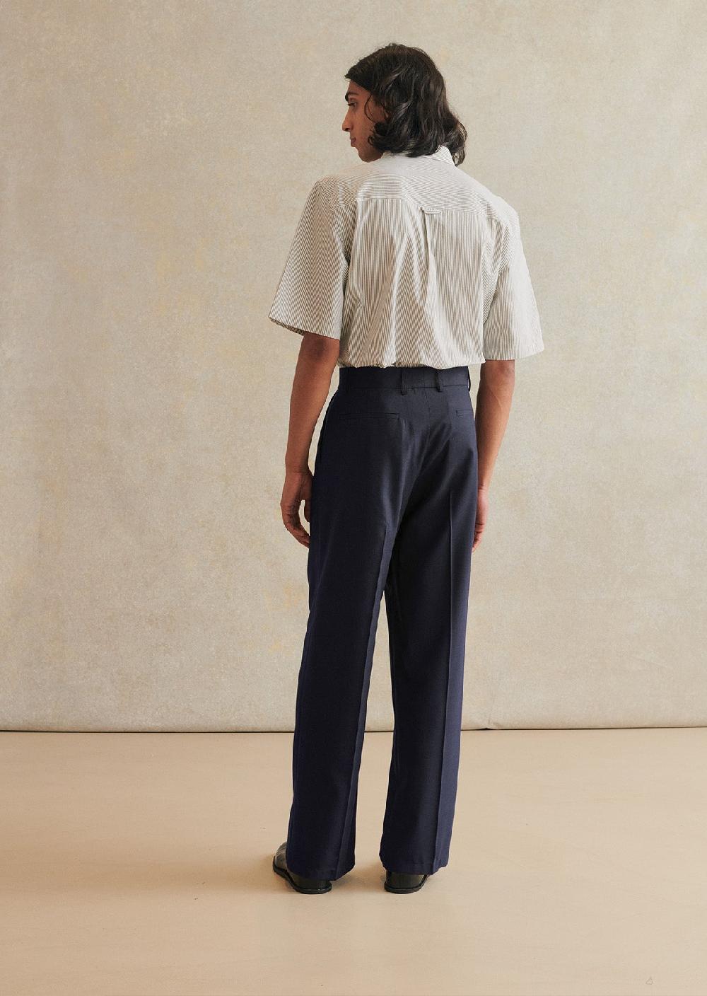 De Bonne Facture Pantalon Grandad Laine Froide Super 130'S
