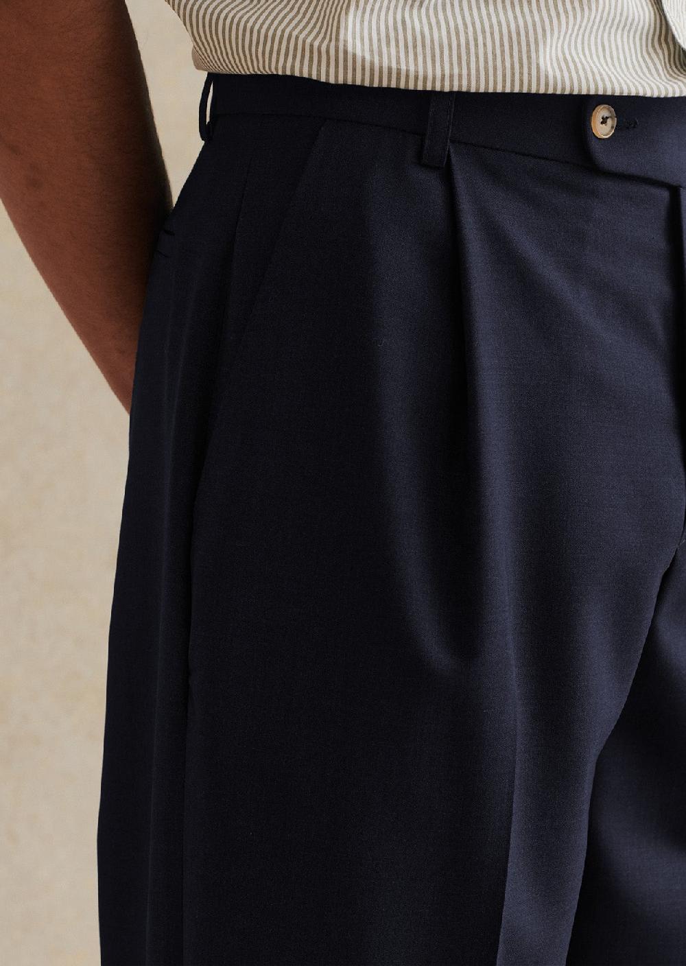 De Bonne Facture Pantalon Grandad Laine Froide Super 130'S