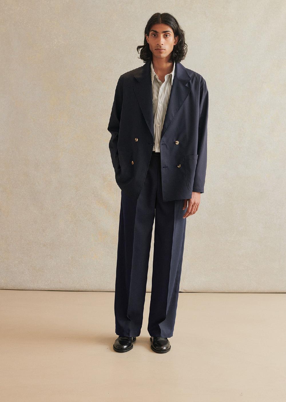 de bonne facture Pantalon Grandad Laine Froide Super 130'S