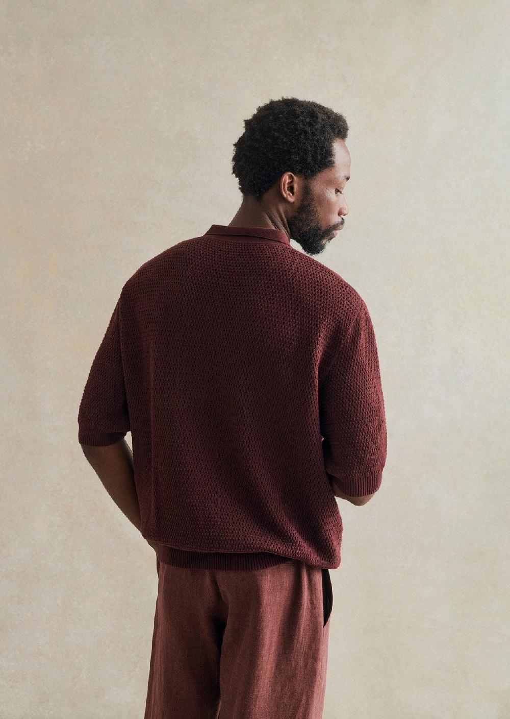De Bonne Facture Polo Tricoté Fil De Coton Biologique