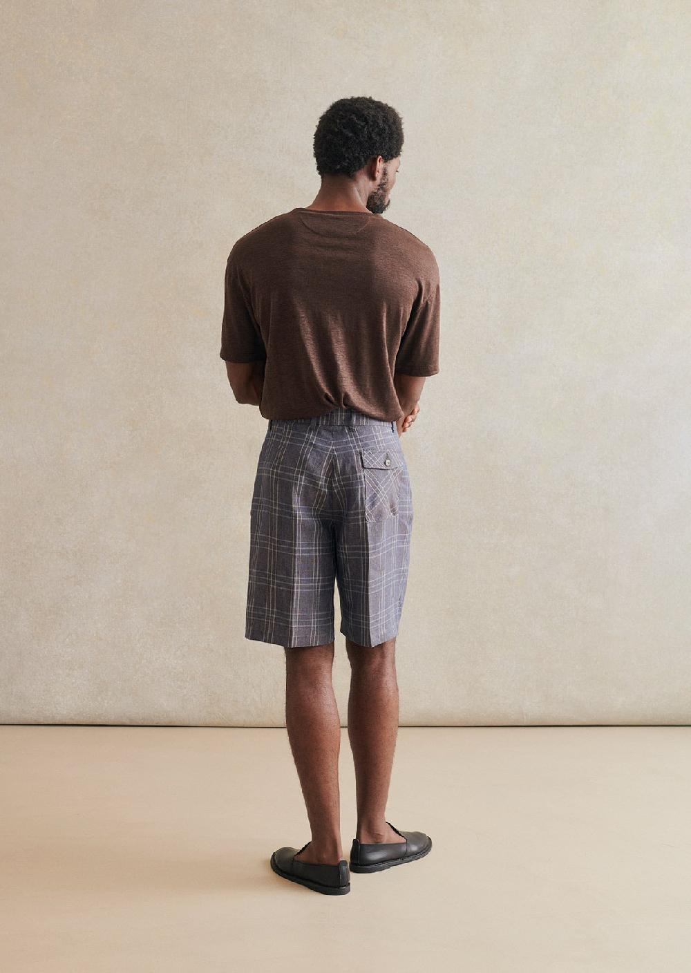 De Bonne Facture Short De Naturaliste Madras De Lin Italien